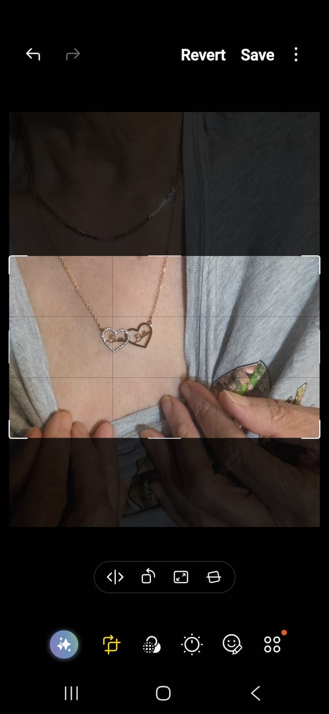 Customer photo review of Iced Heart Double Name Necklace