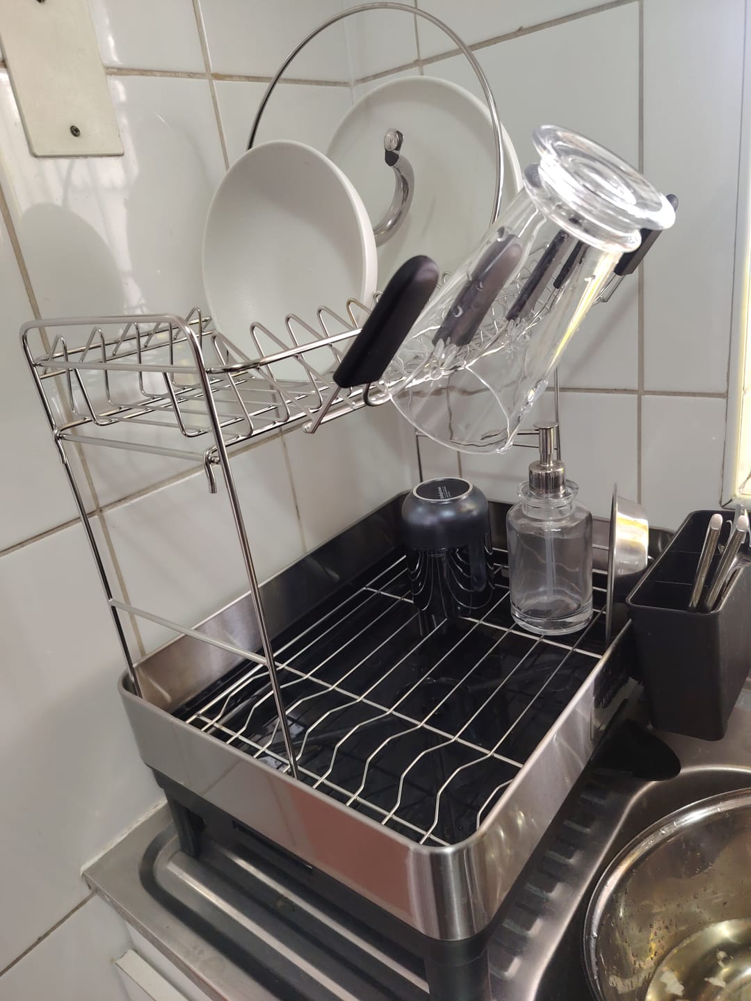 Customer photo review of Escurridor De Platos Inoxidable De 2 Niveles Organizador De Cocina