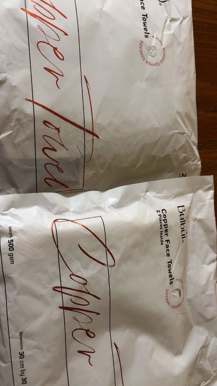 Customer photo review of Premium Copper Face Towel | Antibacterial
