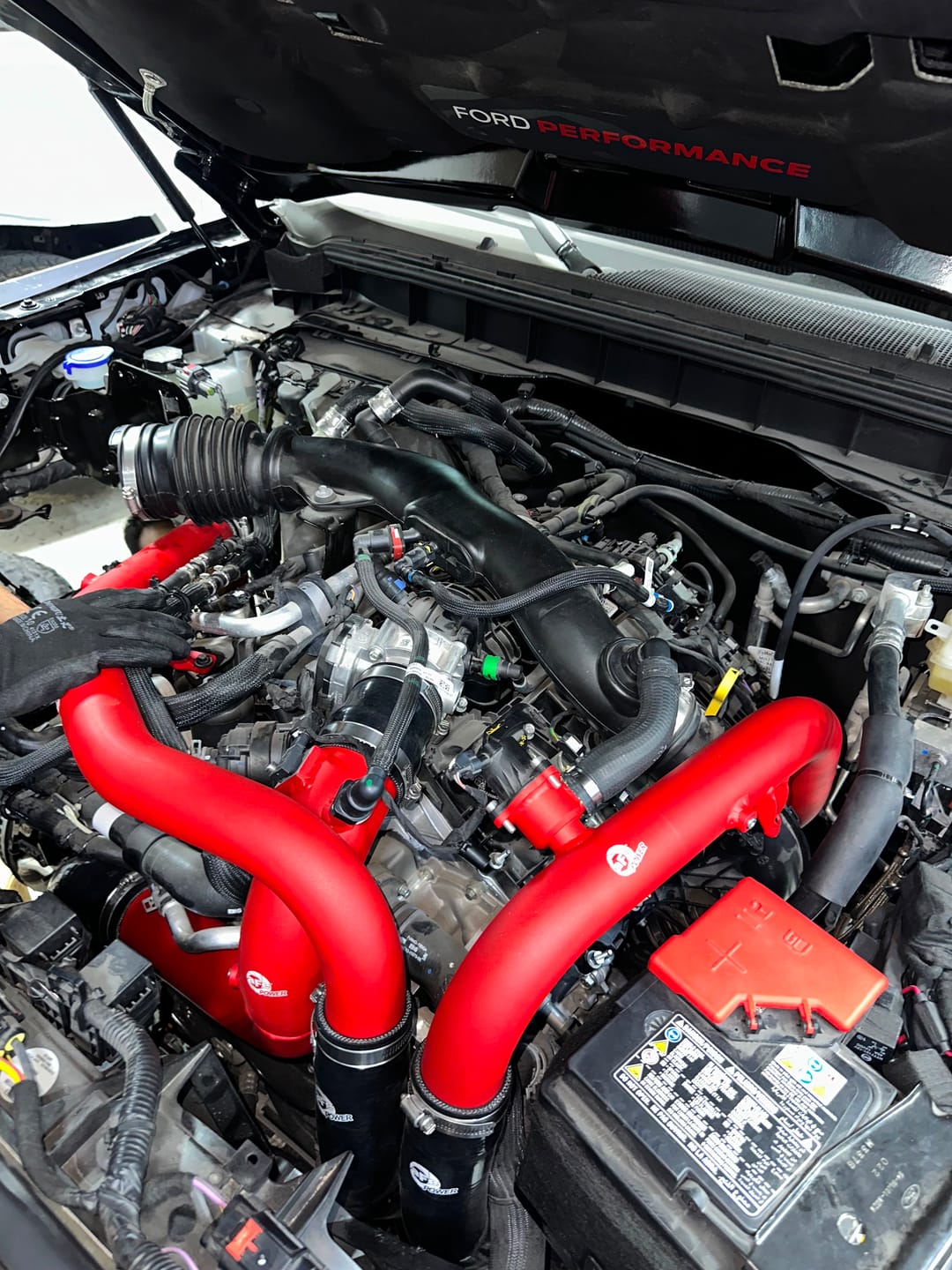 Customer photo review of aFe 22-24 Ford Bronco Raptor BladeRunner Aluminum Hot and Cold Charge Pipe Kit Red 46-20754-R