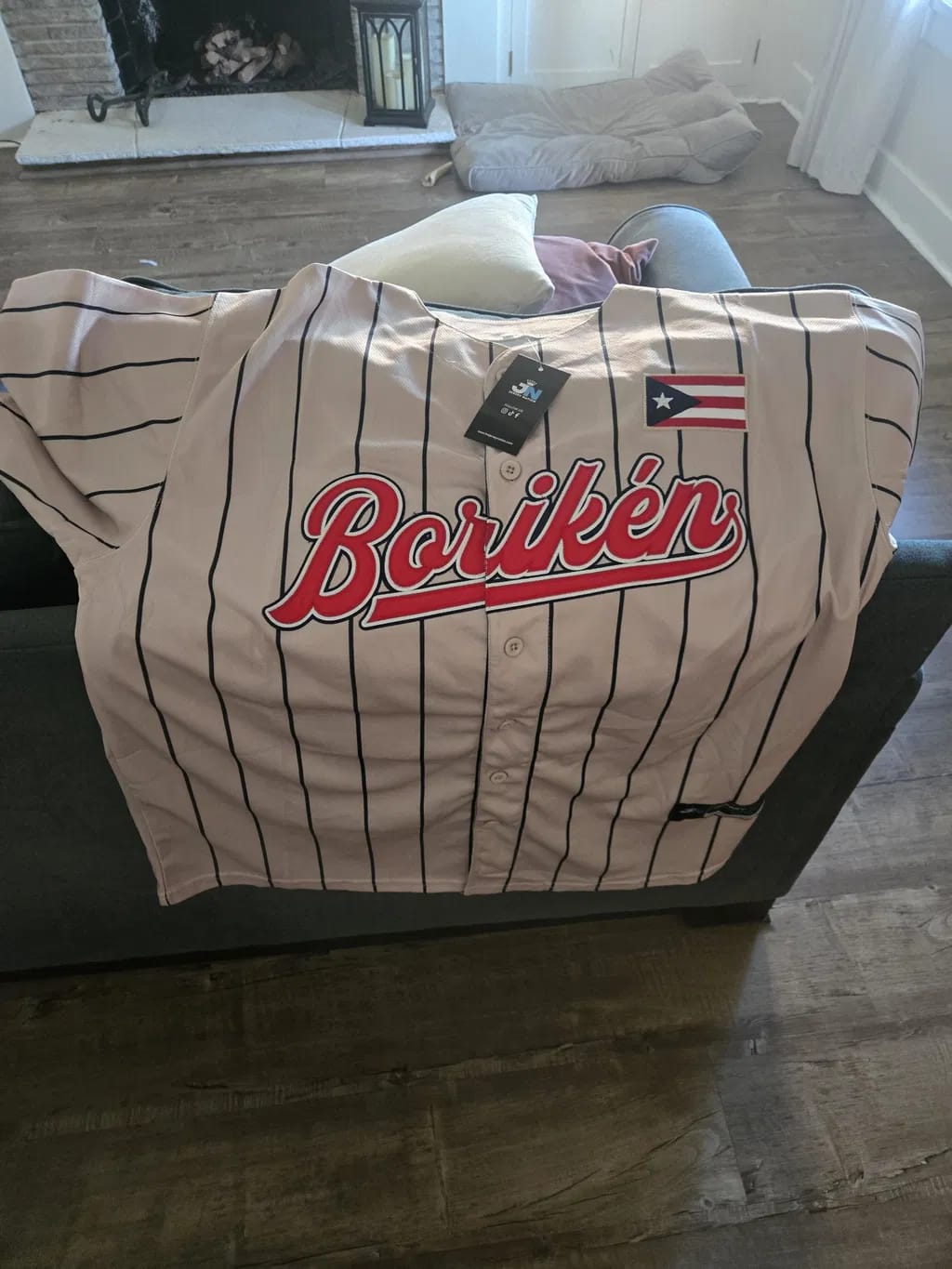 Customer photo review of Puerto Rico Heritage Custom Baseball Jersey