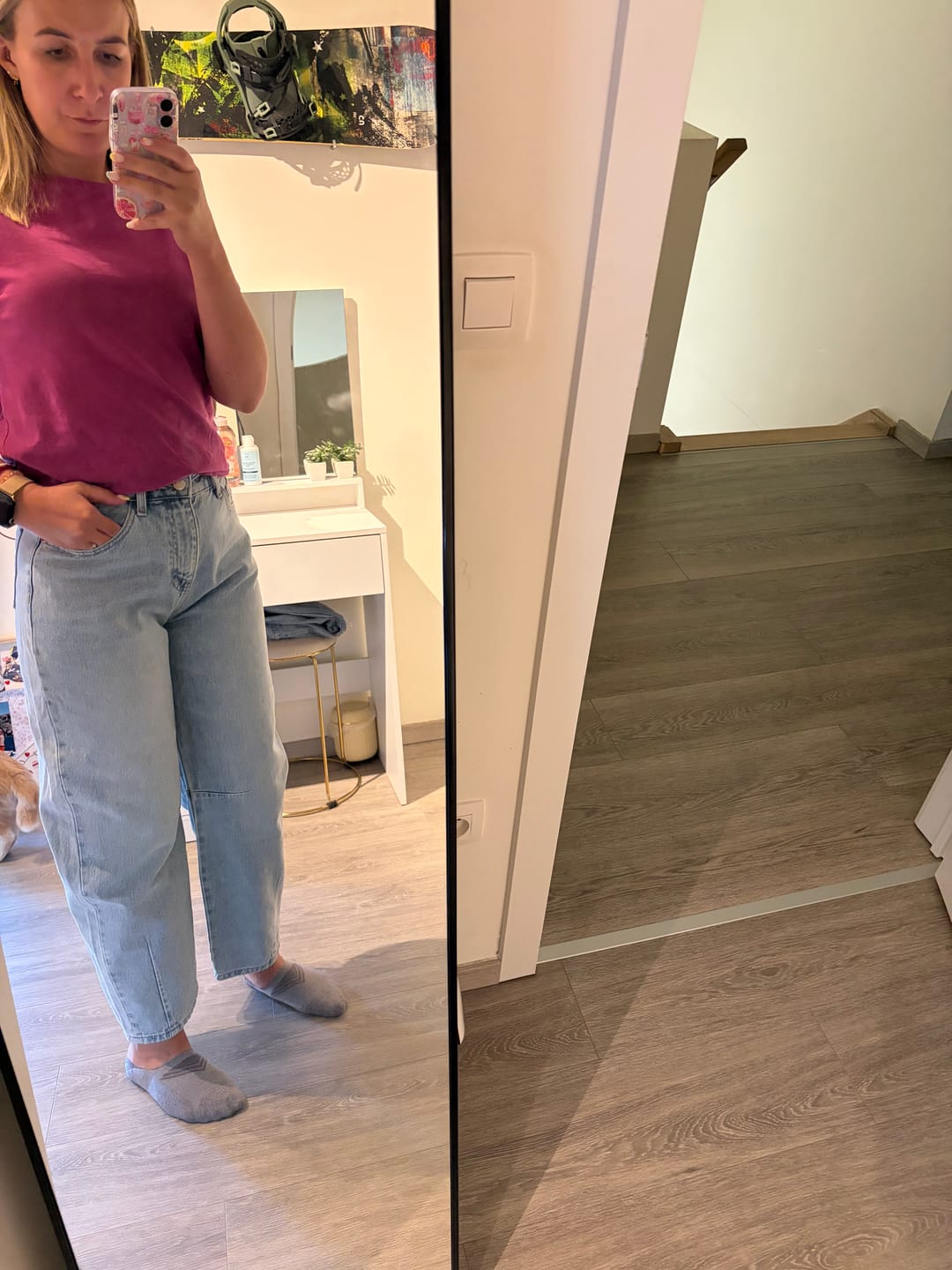 Customer photo review of BRANDY BALLOON FIT JEANS - LIGHT BLUE