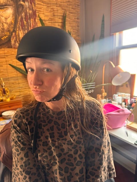 Customer photo review of Smallest lightest DOT Beanie Helmet Flat Black No Peak