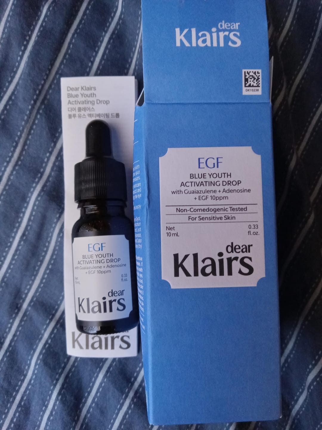 Customer photo review of EGF Blue Youth Activating Drop | EGF Peptide Serum