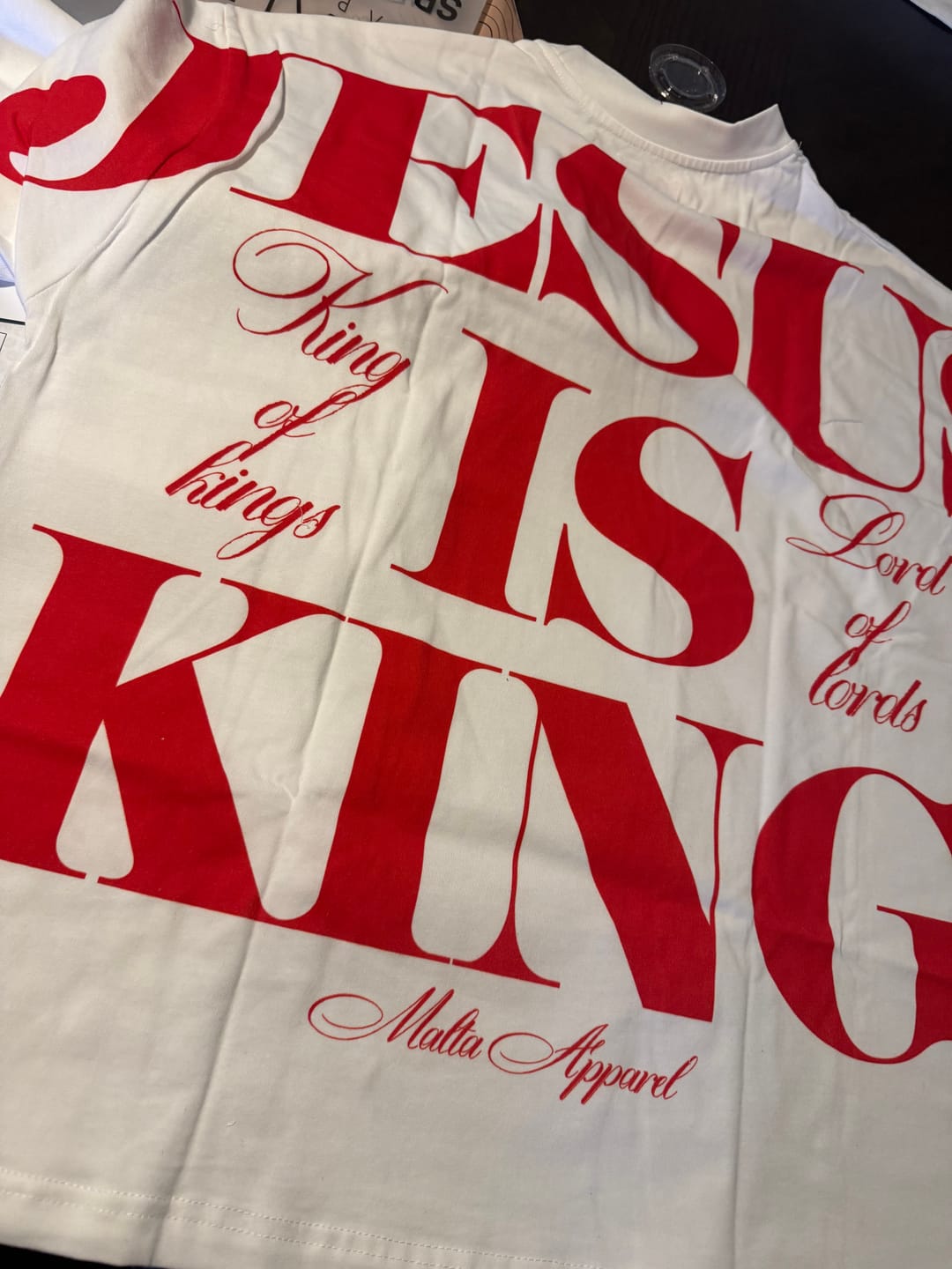 Customer photo review of [PRE-ORDER - SHIPS MID AUGUST] Jesus is King Jumbo Print Tee - Ivory (Oversized)