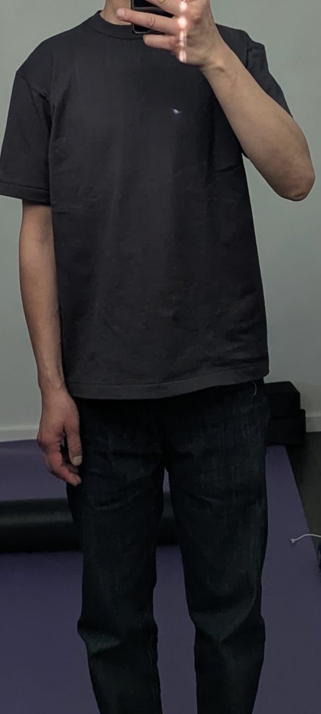 Customer photo review of Loopwheel Tubular Athletic T-Shirt - Vintage Black