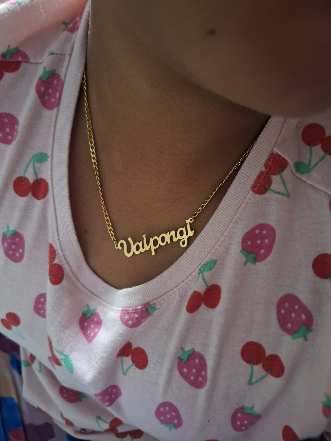 Customer photo review of Kids Custom Name Necklace w/ Cuban Chain