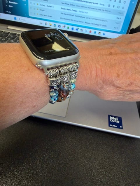 Customer photo review of Imperial Jasper Stretch Apple Watch Strap