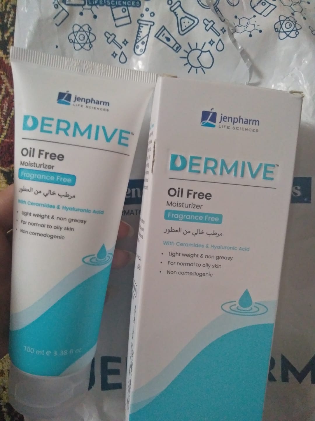 Customer photo review of Dermive Oil-Free Fragrance Free Moisturizer
