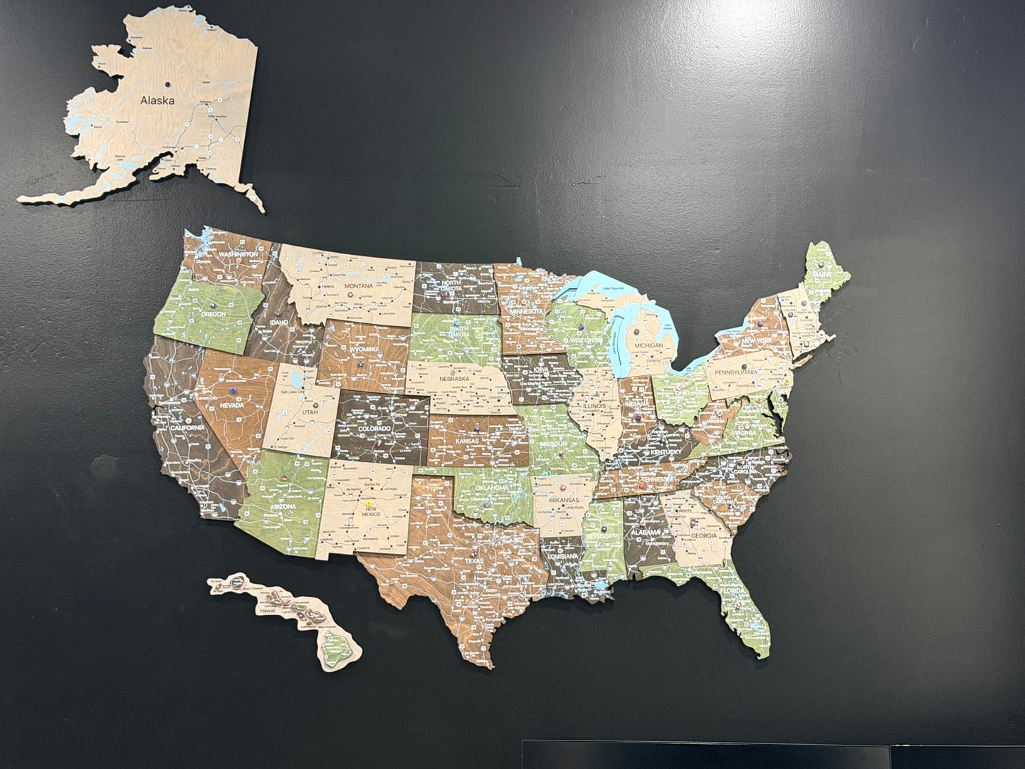 Customer photo review of 3D Wood USA Map - Rustic Style