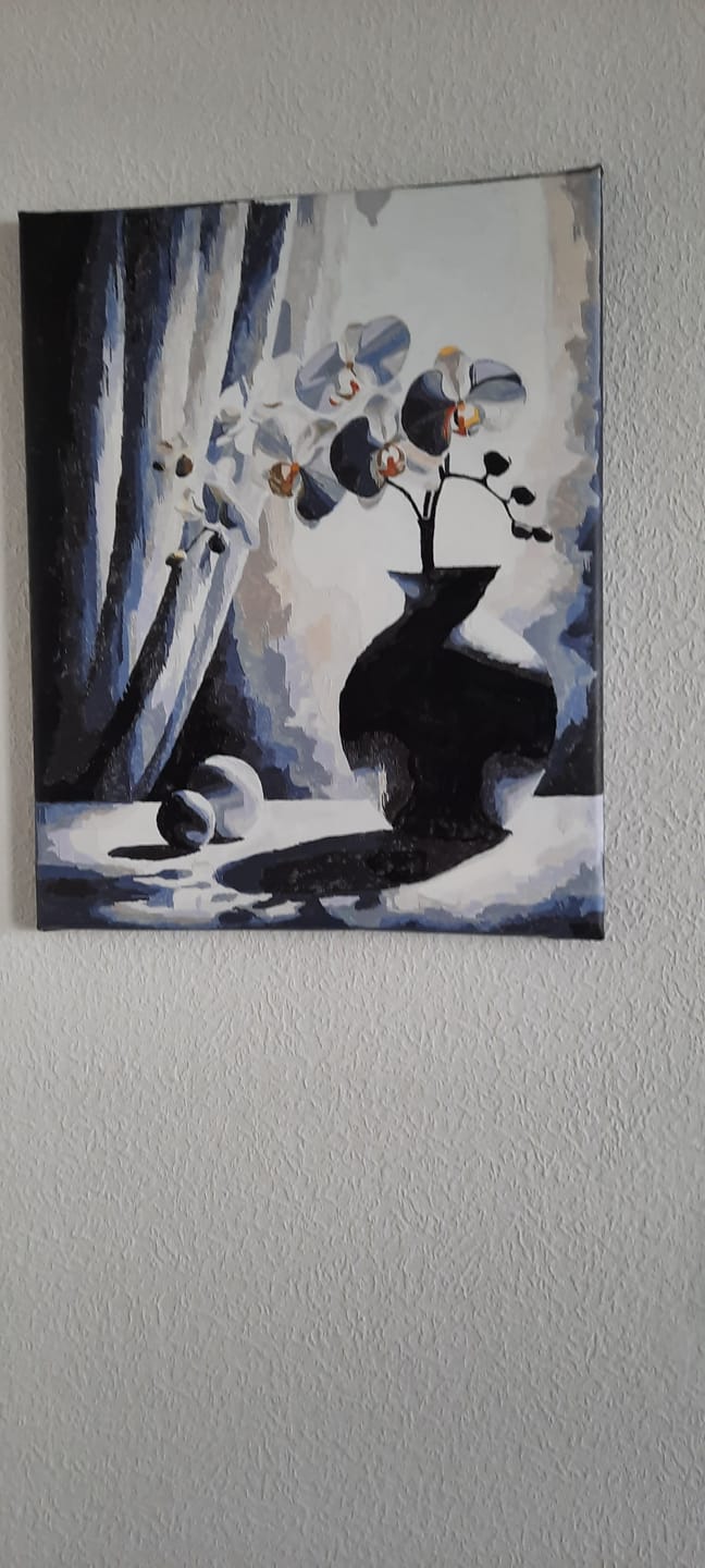 Customer photo review of Malen nach Zahlen - Weiße Orchidee in Vase