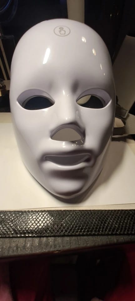 Customer photo review of 7 Colors LED Facial Mask for At-Home Beauty Care