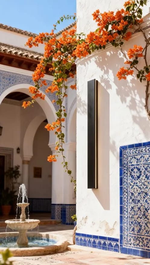 Customer photo review of Raymo Outdoor Wall Light With Linear LED Strip, Black IP65