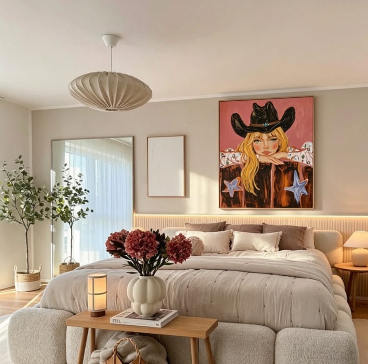 Customer photo review of Starry Cowgirl Portrait Wall Art