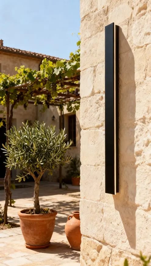 Customer photo review of Raymo Outdoor Wall Light With Linear LED Strip, Black IP65