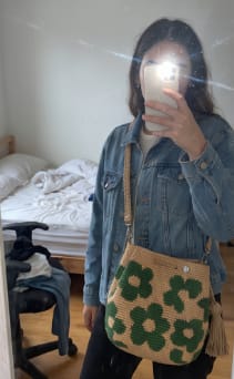 Customer photo review of Bolso de Ganchillo Hecho a Mano