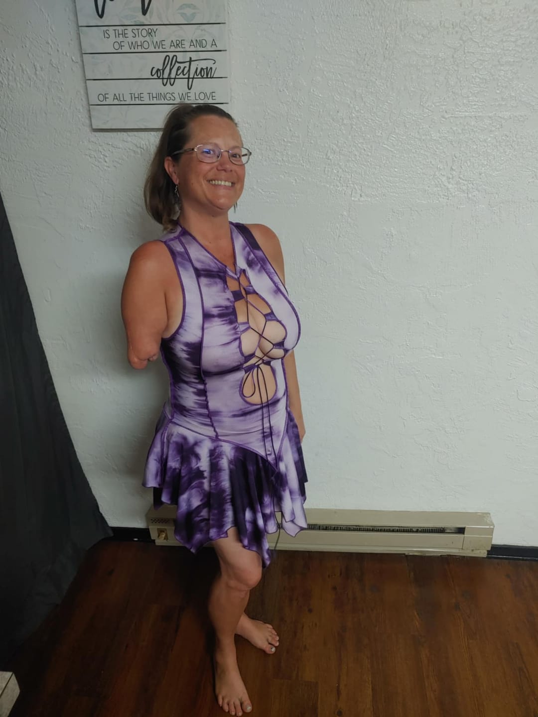 Customer photo review of Purple Tie Dye Pixie DRESS