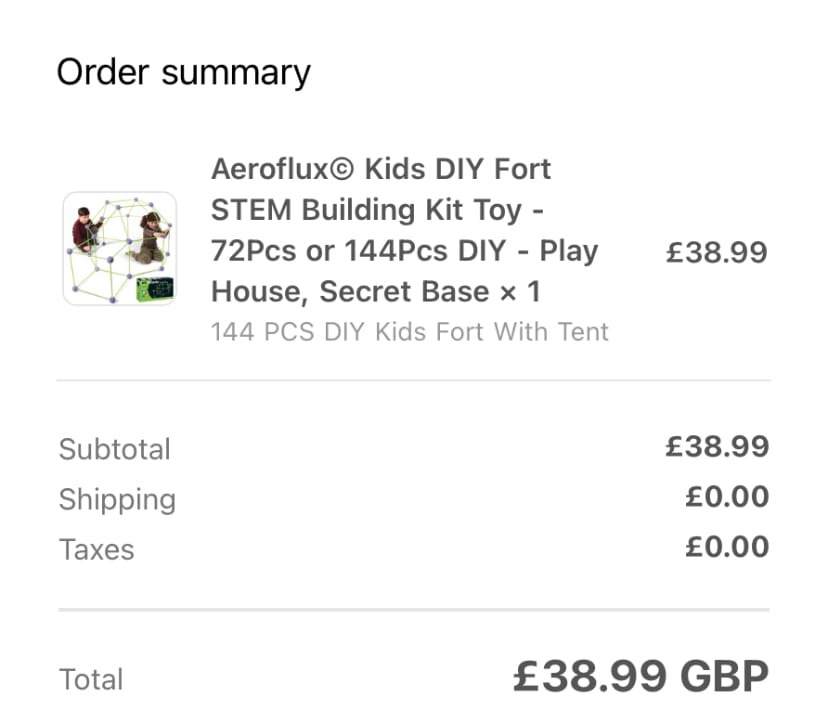 Customer photo review of Aeroflux© Kids DIY Fort STEM Building Kit Toy - 72Pcs or 144Pcs DIY - Play House, Secret Base