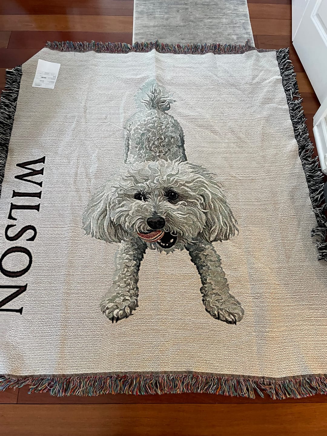 Customer photo review of Custom Heirloom Pet Throw Blanket