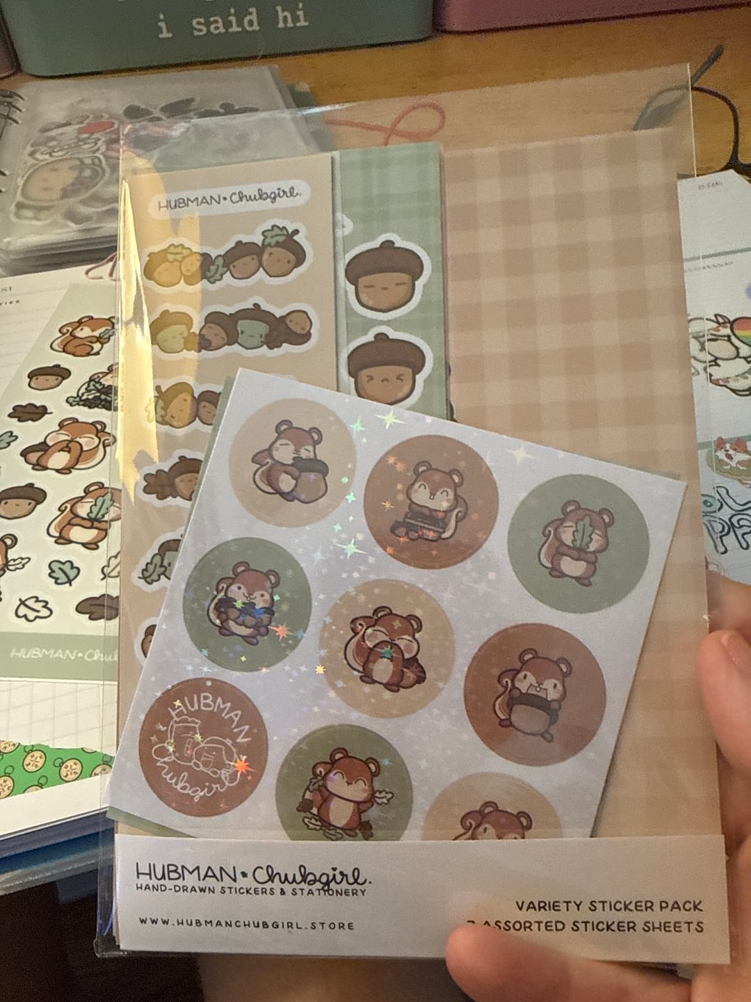 Customer photo review of Squirrelly Acorn Variety Sticker Pack