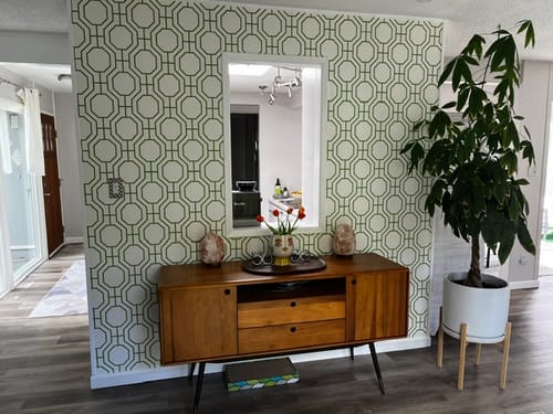 Customer photo review of Brewster 2704-21846 Circuit Green Modern Ironwork Wallpaper