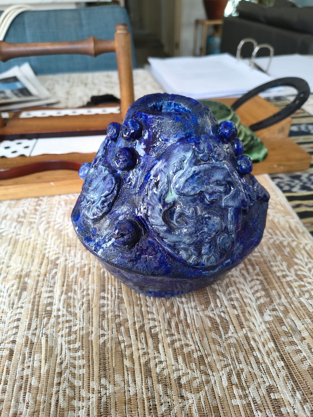 Customer photo review of Abbots Cobalt Blue Midfire Brushable Glaze