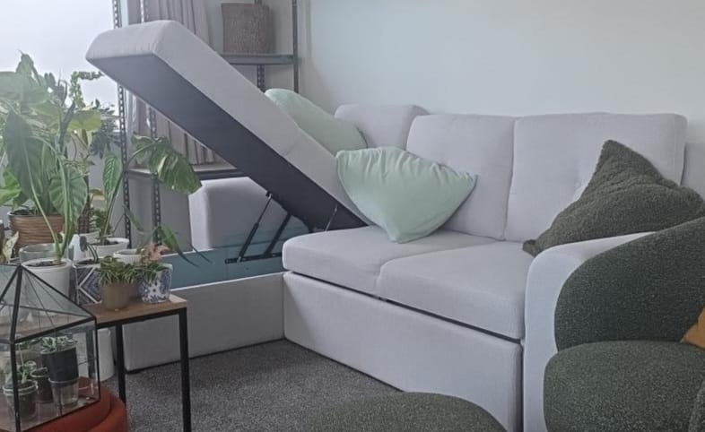 Customer photo review of Cuneo Storage Sofa Bed,Beige