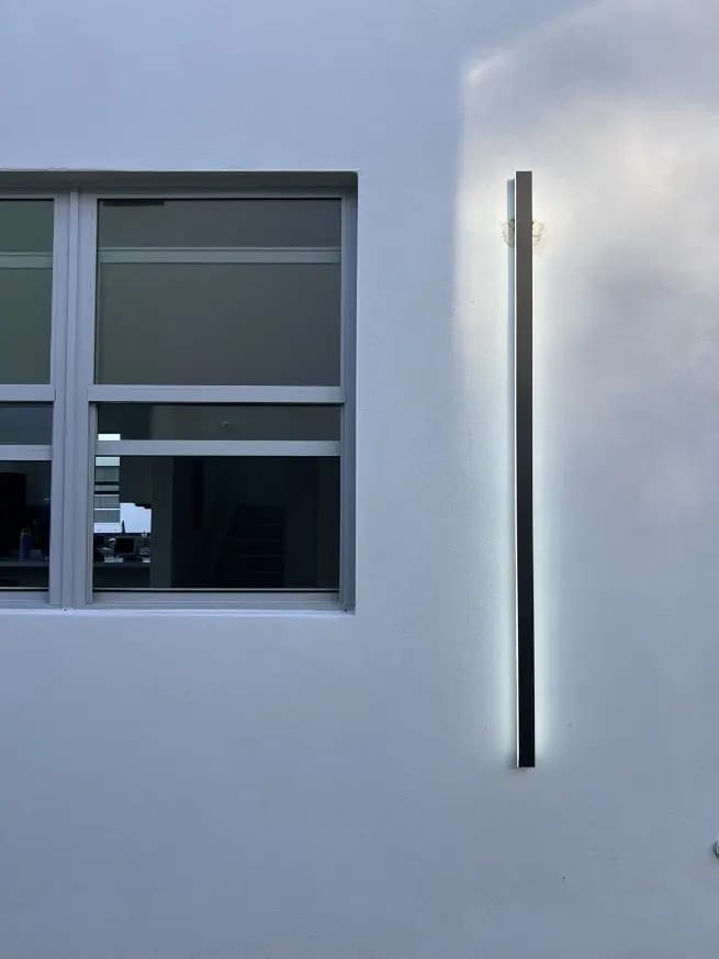 Customer photo review of Raymo Outdoor Wall Light With Linear LED Strip, Black IP65