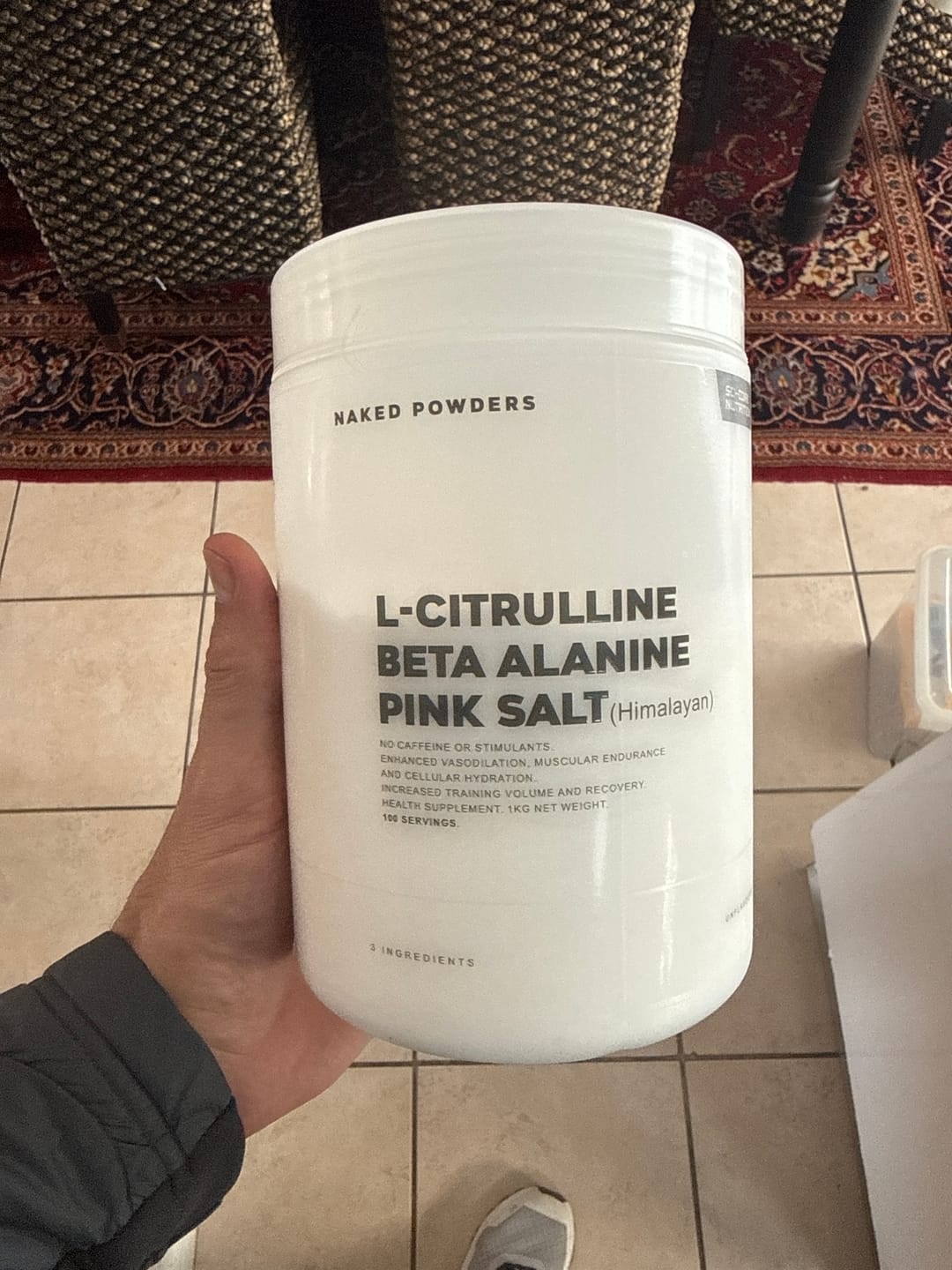 Customer photo review of L-citrulline, beta alanine, pink salt -1kg | 100 servings (new)