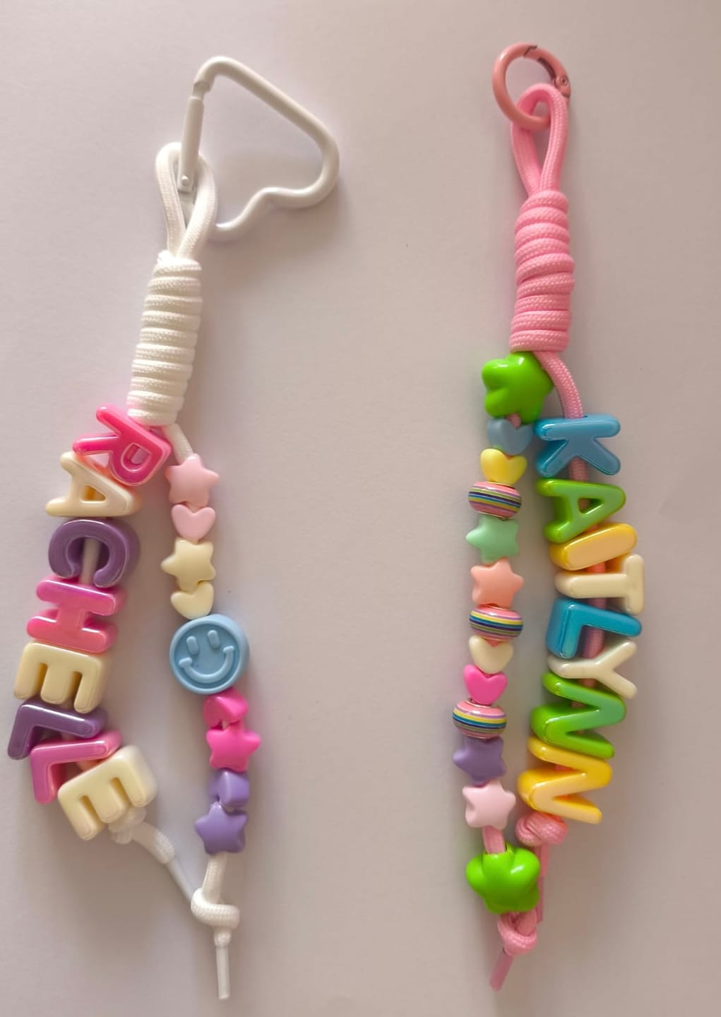 Customer photo review of Solushes Personalized Beaded Name Keychain