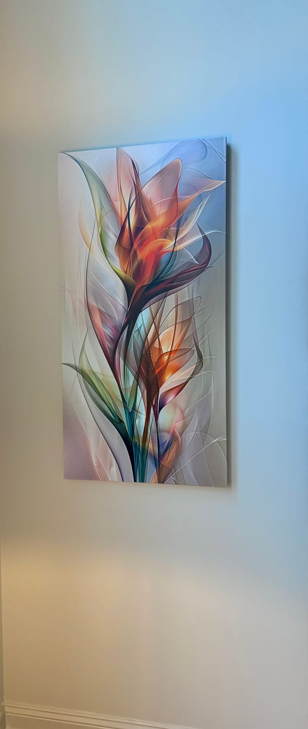 Customer photo review of FIERY BLOOMS CANVAS