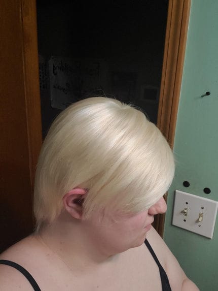 Customer photo review of Classic Straight Pixie Hair Topper – Instant Fullness for Thinning Crowns