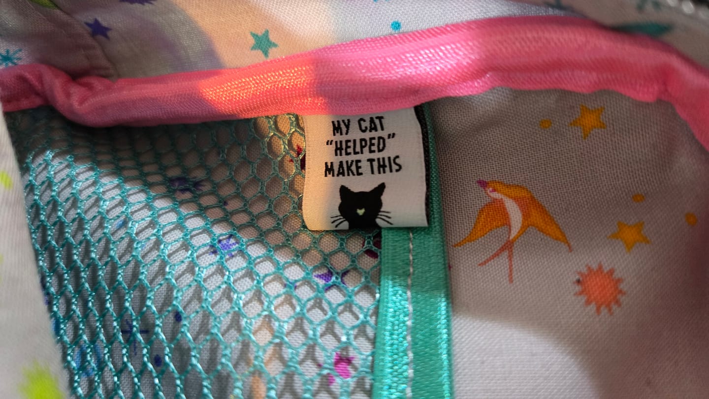 Customer photo review of My Cat "Helped" Make This | 6 Sew-in Labels