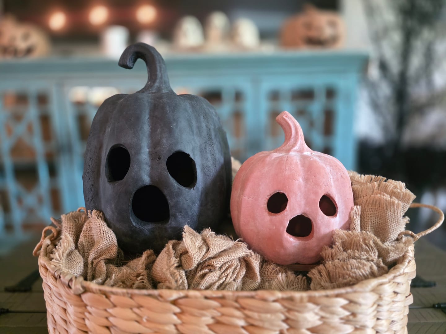 Customer photo review of Terracotta Ghost Face Pumpkin