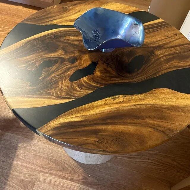 Customer photo review of Round Epoxy Table Top for DIY Modern Home