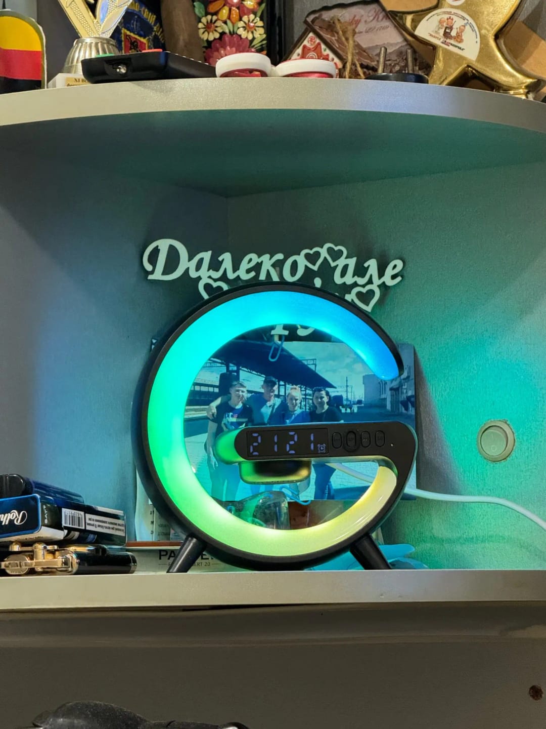 Customer photo review of Wireless Charging Station, Alarm Clock & Speaker