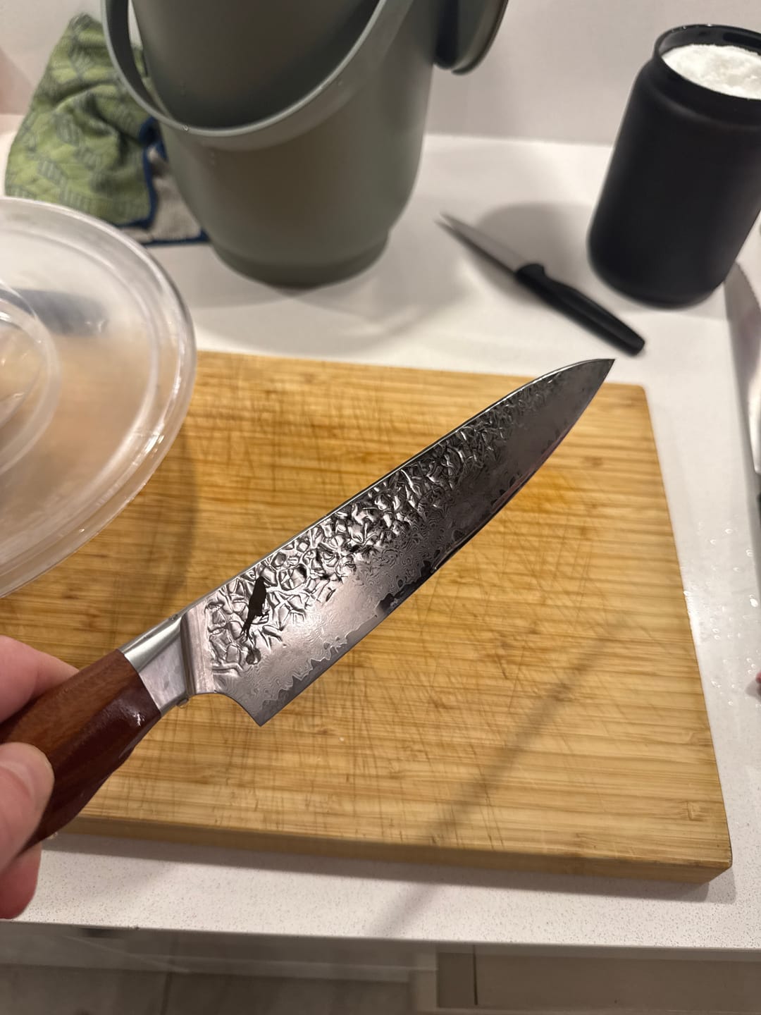 Customer photo review of Cuchillo de Cocina Chef de Acero Damasco 34,5cm "Caleuche"