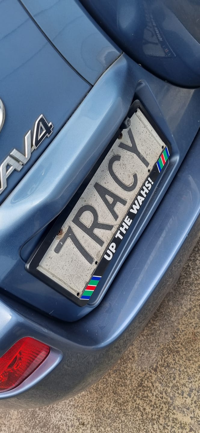 Customer photo review of UP THE WAHS! Plate Frames
