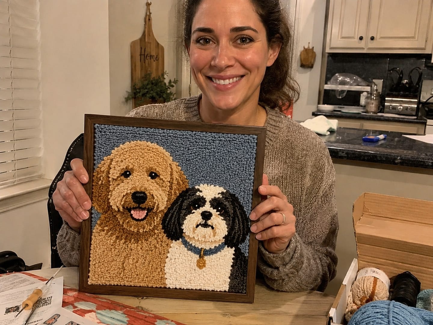 Customer photo review of Custom Punch Needle Kit - Turn Your Photo into a Handmade Keepsake