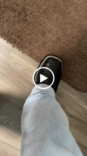 Customer video review of Black Caiman Belly Leather Boots - Square Toe