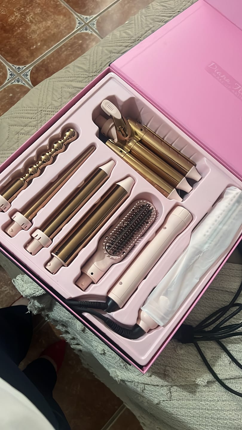 Customer photo review of Set Plancha Profesional Infrarroja + Ferro 6 en 1 Light Pink