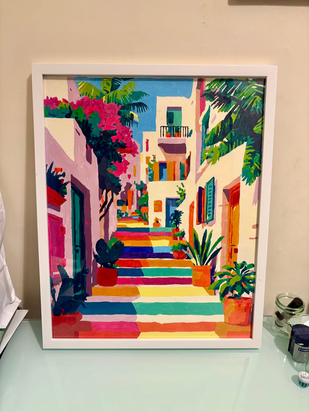 Customer photo review of A rainbow stairs | Paint by Number