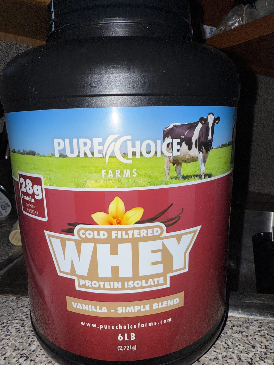 Customer photo review of Whey Protein Isolate with Organic Vanilla