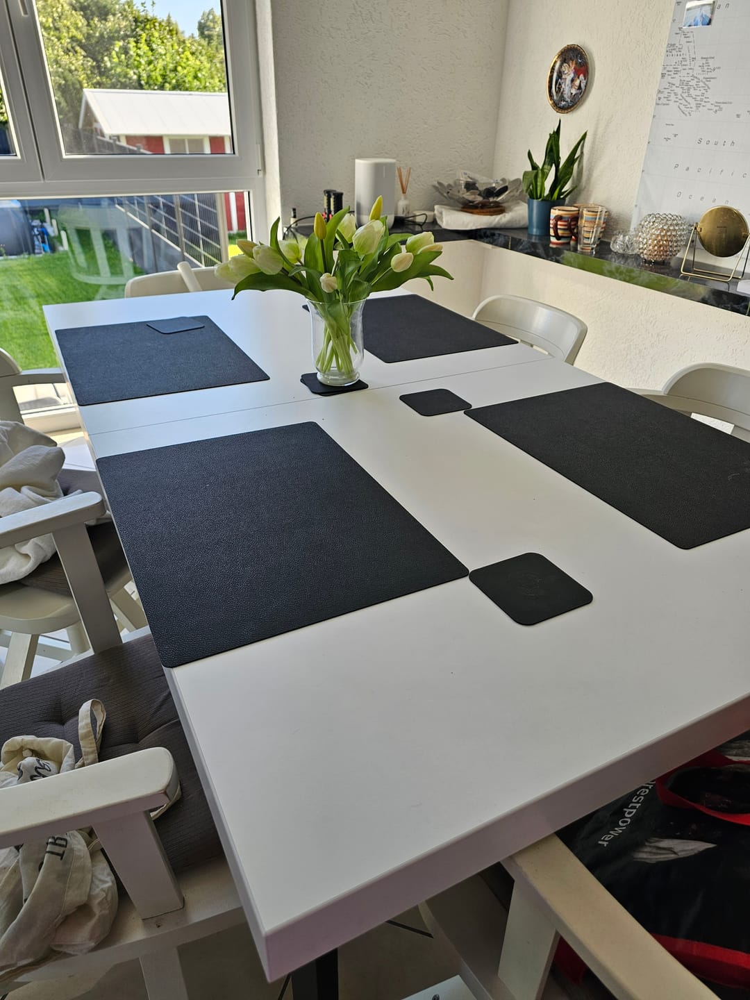 Customer photo review of Cookinglife Onderzetters - Vegan leer - Zwart - 10 x 10 cm - 6 stuks