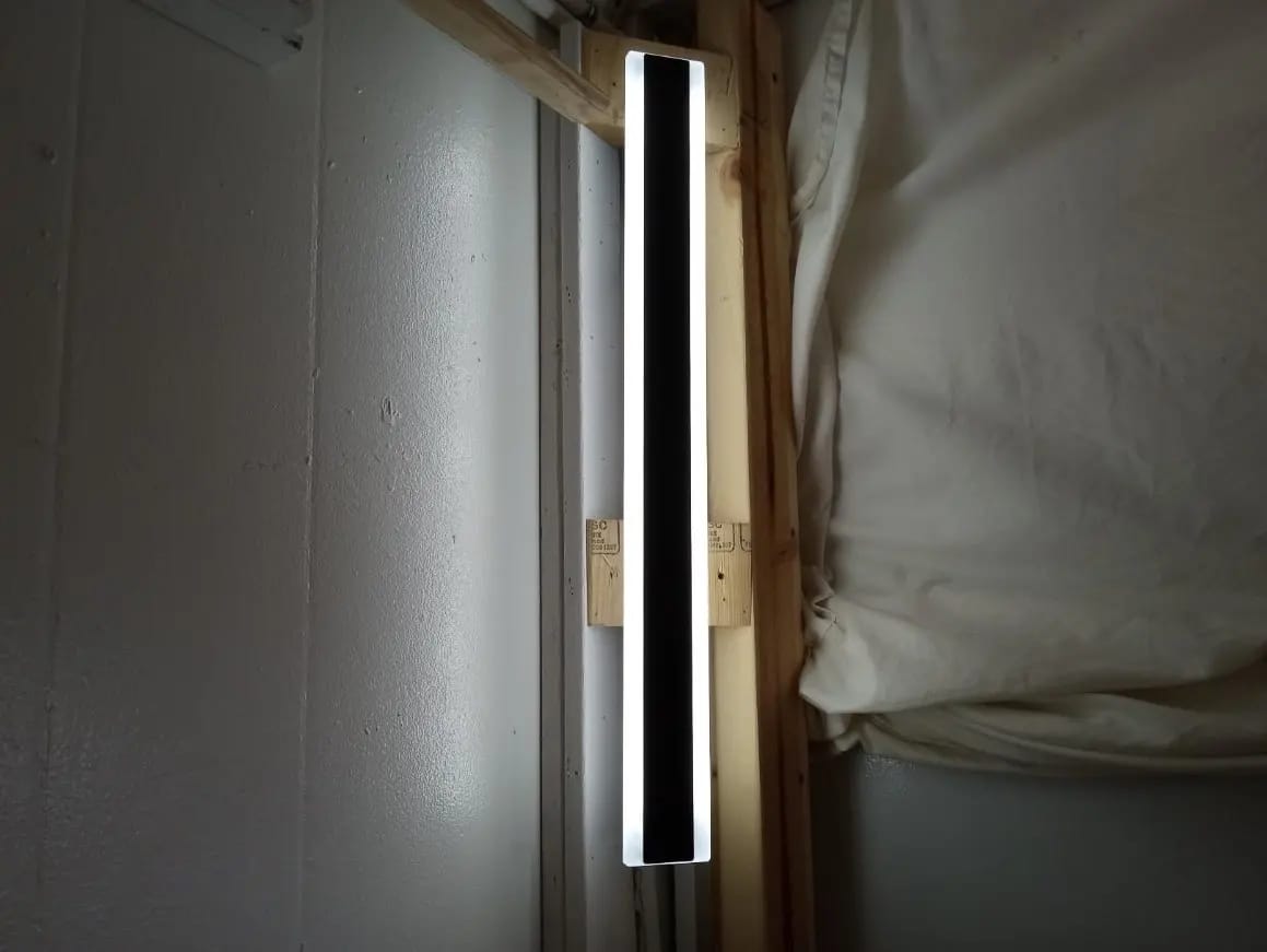 Customer photo review of Outdoor Linear Dimmable Metal Wall Light With Acrylic Diffuser