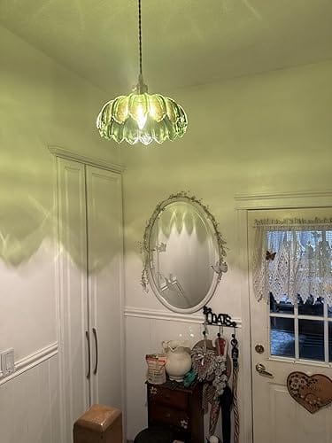 Customer photo review of Lotus Dome Glass Flower Pendant Light