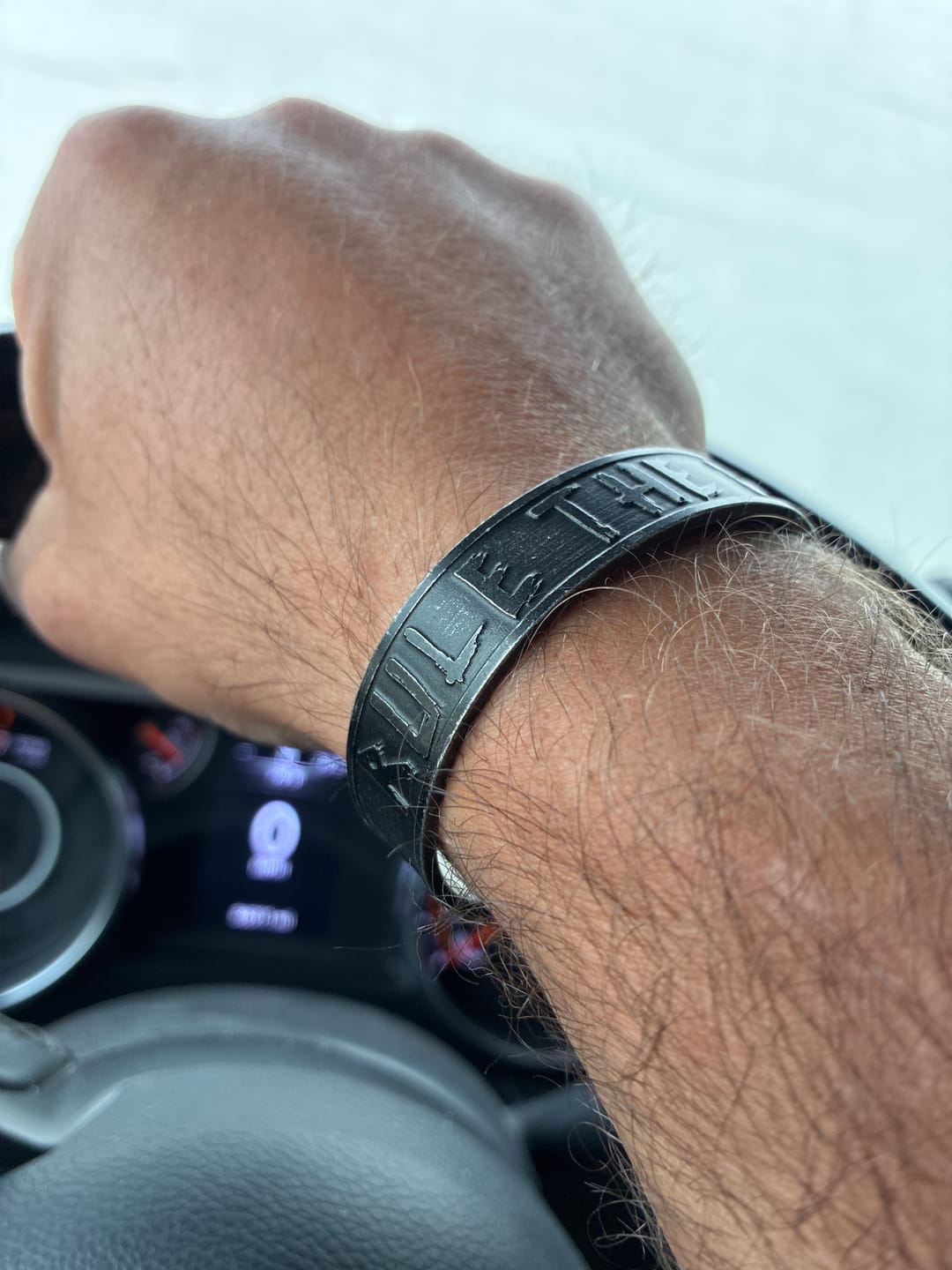 Customer photo review of Rule The Dark - Stainless Steel Cuff Bracelet