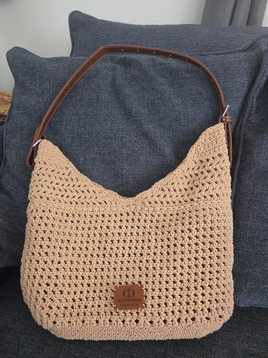 Customer photo review of Haven Hobo crochet kit