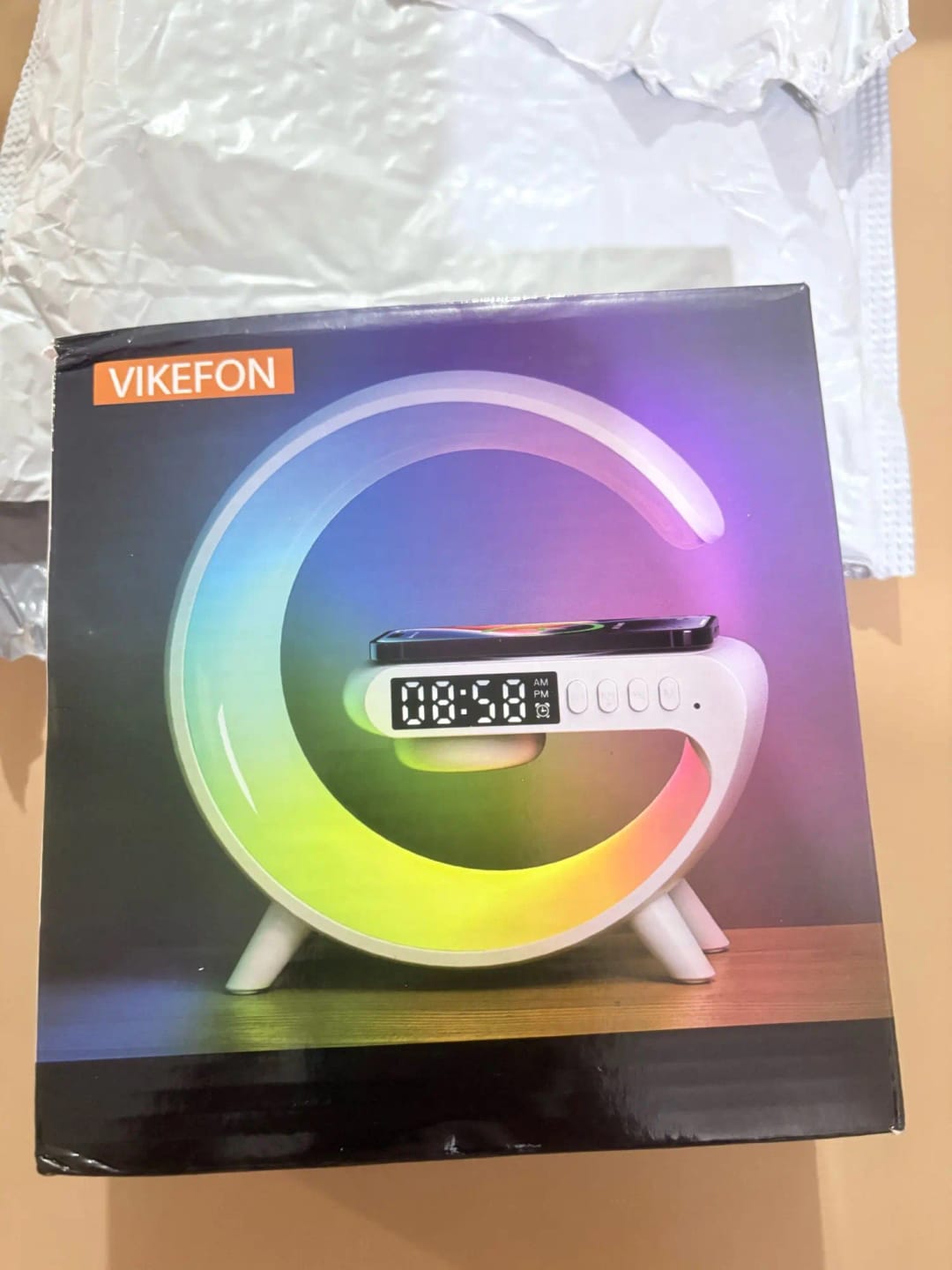 Customer photo review of Wireless Charging Station, Alarm Clock & Speaker