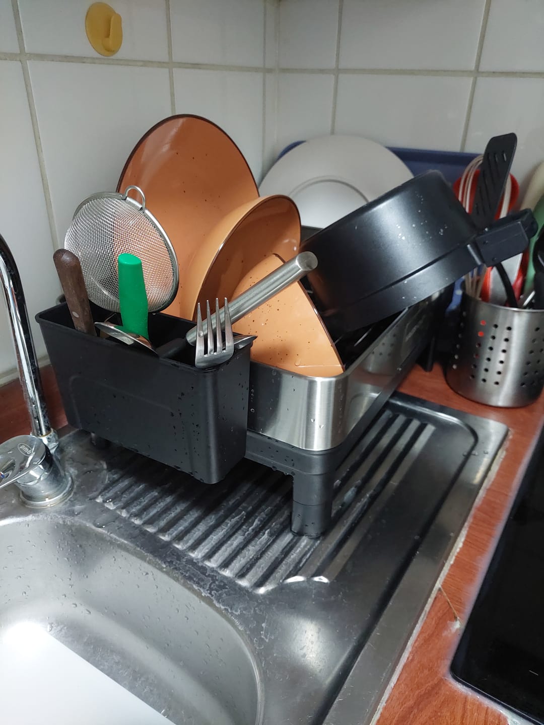 Customer photo review of Escurridor De Platos De Acero Inoxidable Secador De Utensilios